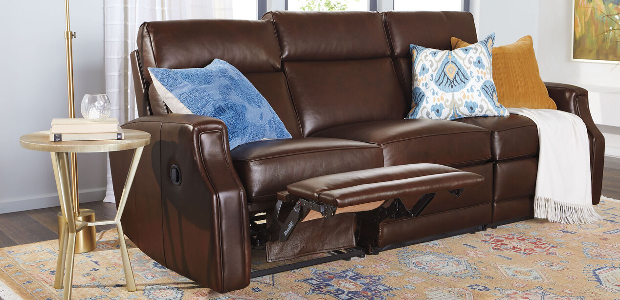 Conover Scoop Arm Wall-Reclining Leather Sofa
