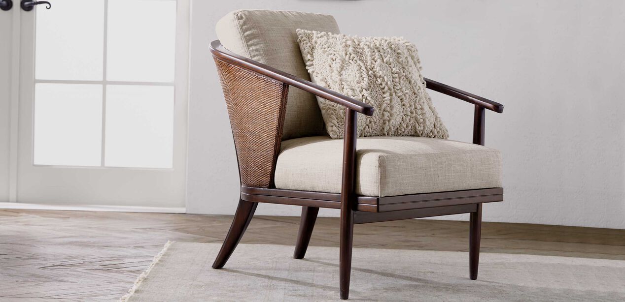 Lela Rattan Lounge Chair | Ethan Allen Modern Barrel Chair | Ethan Allen