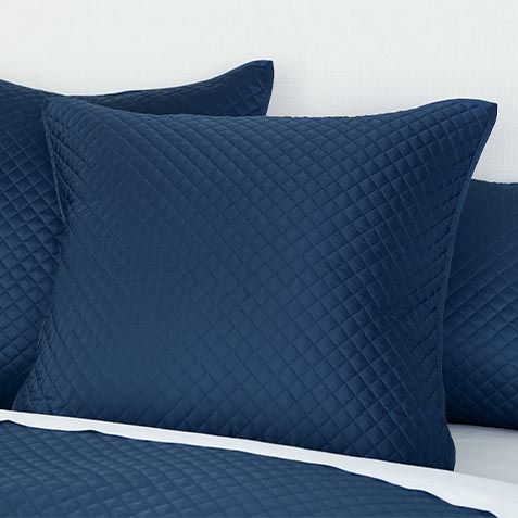 Salena Quilted Euro Shams, Navy (set of 2) Product Thumbnail