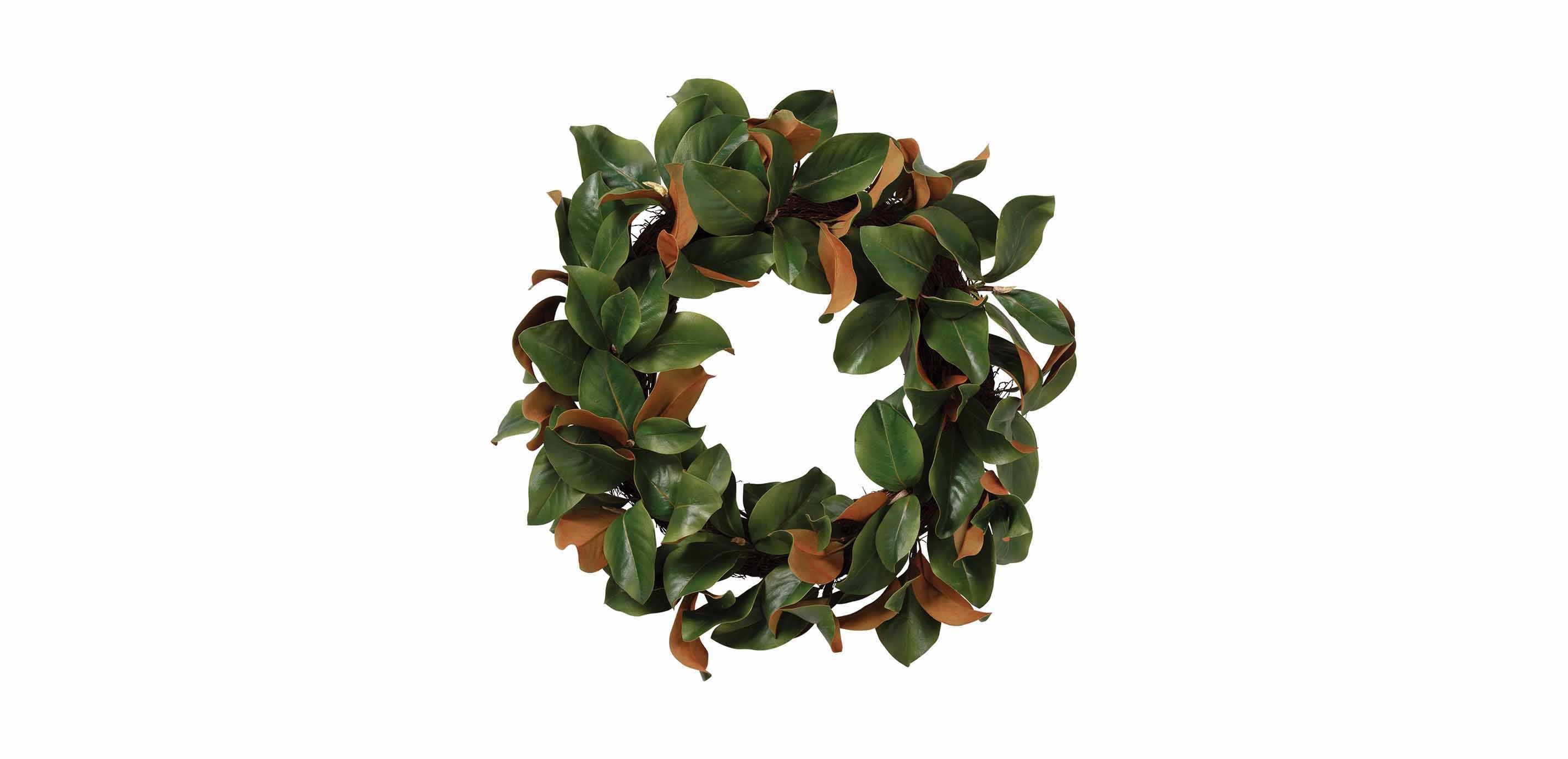 Green Magnolia Leaf Wreath | 30-Inch Magnolia Wreath | Ethan Allen