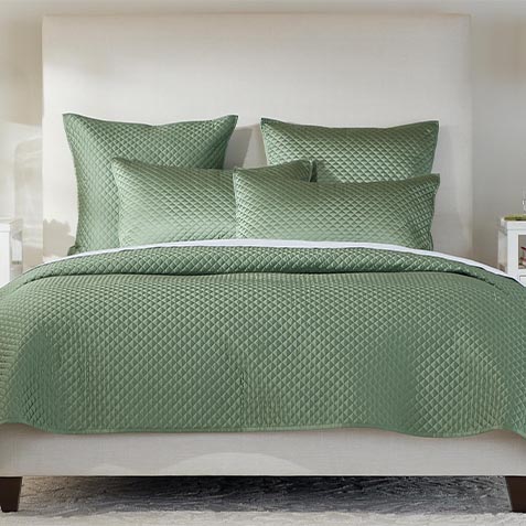 Salena Quilted Coverlet and Shams Set, Sage Product Thumbnail