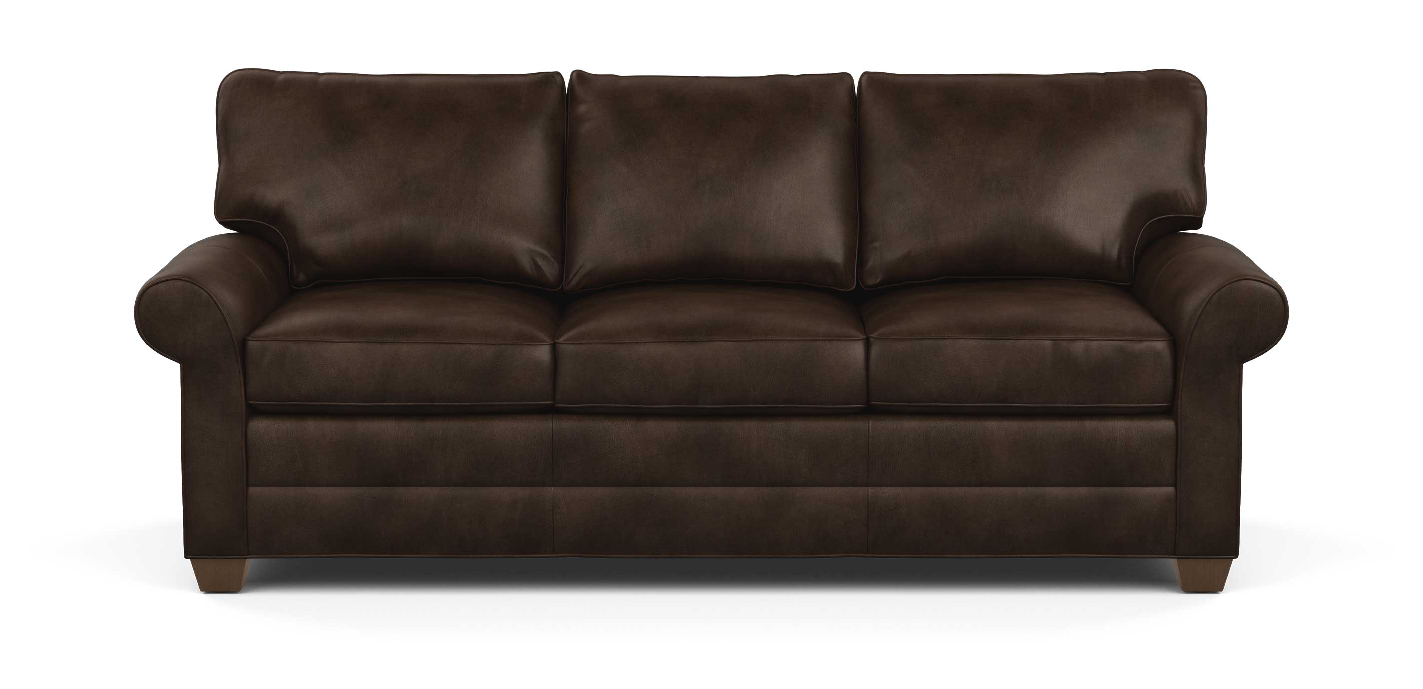 savoy roll arm leather sofa